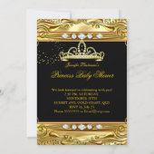 Princess Baby Dusche Black Gold Sprinkle Ethnisch Einladung (Rückseite)