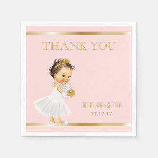 Princess Baby Dusche | Blush Pink Gold Danke Serviette