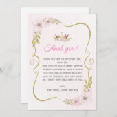 Princess Baby Dusche Danke Karte (Vorne/Hinten)