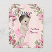 Princess Baby Dusche Einladung (Vorne/Hinten)