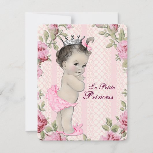 Princess Baby Dusche Einladung (Vorderseite)