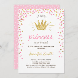 Princess Baby Dusche Einladung Pink Gold Glitzer