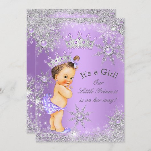 Princess Baby Dusche Lavender Wonderland Einladung (Vorne/Hinten)
