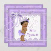 Princess Baby Dusche Lila Bugspitze Gem Ethnic Einladung (Vorne/Hinten)