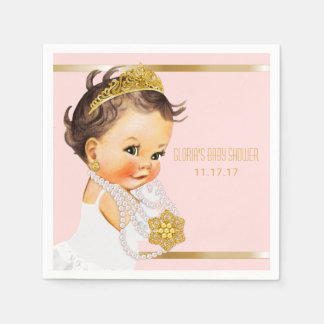 Princess Baby Dusche Personalisiert Blush Pink Gol Serviette