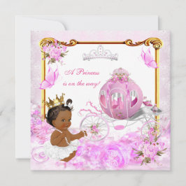 Princess Baby Dusche Pink Gold Carriage Ethnic Einladung