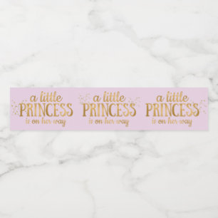 Princess Baby Dusche Pink Gold Foil Girl Wasserflaschenetikett