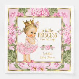 Princess Baby Dusche Pink Gold Rose Blondine Serviette