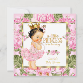 Princess Baby Dusche Pink Gold Rose Blumenstrauß Einladung
