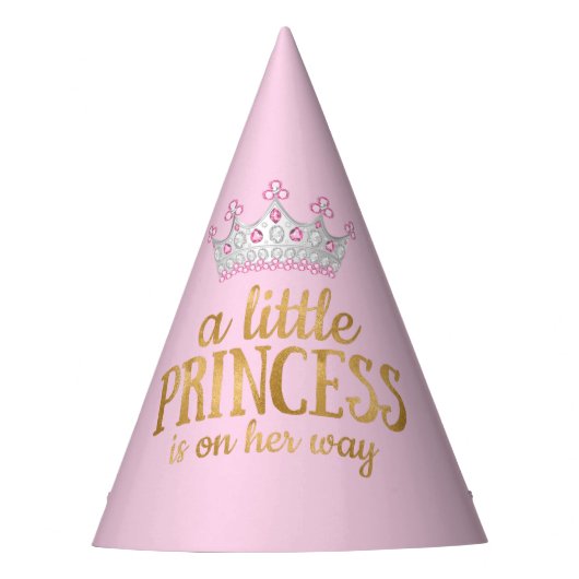 Princess Baby Dusche Pink Gold Silver Tiara Party Partyhütchen (Vorderseite)