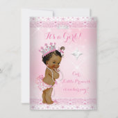 Princess Baby Dusche Pink Lace Tiara Ethnic Einladung (Vorderseite)