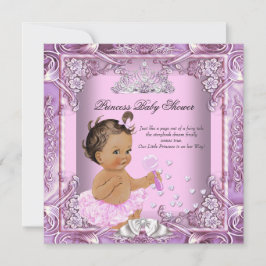 Princess Baby Dusche Pink Lila Tutu Brünett Einladung