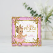 Princess Baby Dusche Pink Tutu Blonde Einladung (Stehend Vorderseite)