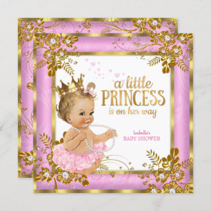 Princess Baby Dusche Pink Tutu Blonde Einladung