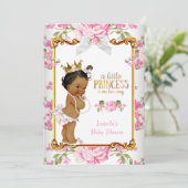 Princess Baby Dusche Rosa Weißblütenvölker Ethnisc Einladung (Stehend Vorderseite)