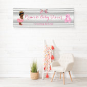 Princess Baby Dusche Rosa Weißes Ethnisch Banner (Insitu)
