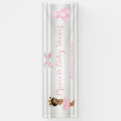 Princess Baby Dusche Rosa Weißes Ethnisch Banner (Vertikal)