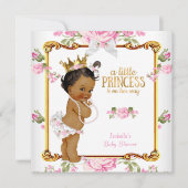 Princess Baby Dusche Rosa Weißes, florales Ethnisc Einladung (Vorderseite)