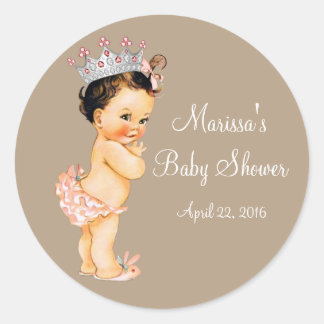 Princess Baby Dusche Runder Aufkleber