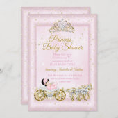 Princess Baby Dusche Tiara Pink Carriage Einladung (Vorne/Hinten)