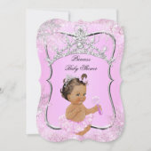 Princess Baby Dusche Wunderland Pink Brünett Einladung (Vorderseite)