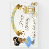 Princess Baby Girl Carriage Blue Gold Banner (Vertikal)