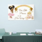 Princess Baby Girl Carriage Pink Gold Banner (Messeveranstaltung)
