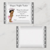 Princess Baby Girl Diaper Raffle Ticket Begleitkarte (Vorne/Hinten)