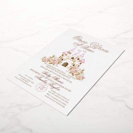 Princess Baby Girl Dusche Folieneinladung (Gedreht)