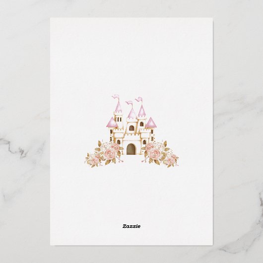 Princess Baby Girl Dusche Folieneinladung (Rückseite)