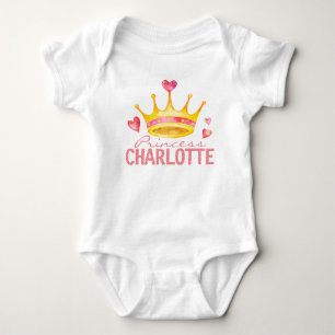 Princess Baby Girl Name Custom Mit Monogramm Tia Strampler
