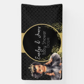Princess Baby Gold Black Baby Dusche Banner (Vertikal)