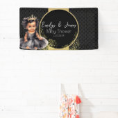 Princess Baby Gold Black Baby Dusche Banner (InSitu)