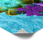 Princess Baby Shower Aquamarin Blue Lila Girl 2 Poster (Ecke)