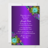 Princess Baby Shower Aquamarin Blue Lila Girl Einl Einladung (Rückseite)