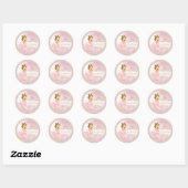 Princess Baby Shower Classic Round Sticker (Blatt)
