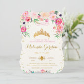 Princess Baby Shower Einladung (Stehend Vorderseite)