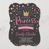 Princess Baby Shower Einladung Pink Gold Dusche (Vorne/Hinten)