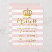 Princess Baby Shower Einladung Rosa und Gold (Vorne/Hinten)