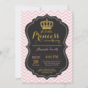 Princess Baby Shower Einladung Rosa und Gold