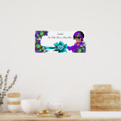 Princess Baby Shower Girl Aquamarin Blue Lila Poster (Küche)