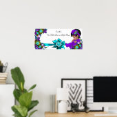 Princess Baby Shower Girl Aquamarin Blue Lila Poster (Heimbüro)