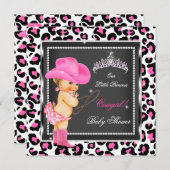 Princess Baby Shower Girl Cowgirl Blonde Einladung (Vorne/Hinten)