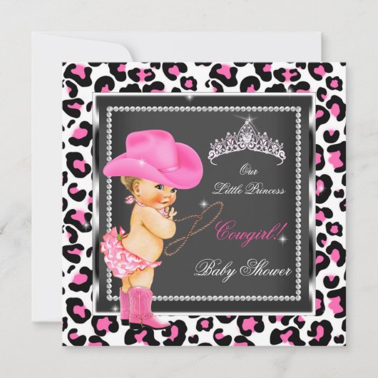 Princess Baby Shower Girl Cowgirl Blonde Einladung (Vorderseite)