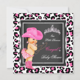 Princess Baby Shower Girl Cowgirl Brünett Einladung