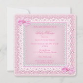 Princess Baby Shower Girl Pink Ballerina Brünett Einladung (Rückseite)