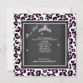 Princess Baby Shower Girl Pink Cowgirl Tiara Cow Einladung (Rückseite)