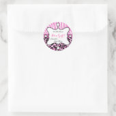 Princess Baby Shower Girl Pink Leopard Zebra Runder Aufkleber (Tasche)