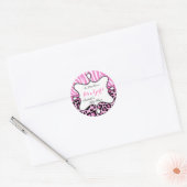 Princess Baby Shower Girl Pink Leopard Zebra Runder Aufkleber (Umschlag)