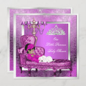 Princess Baby Shower Girl Pink Niedlich Baby Girl Einladung (Vorne/Hinten)